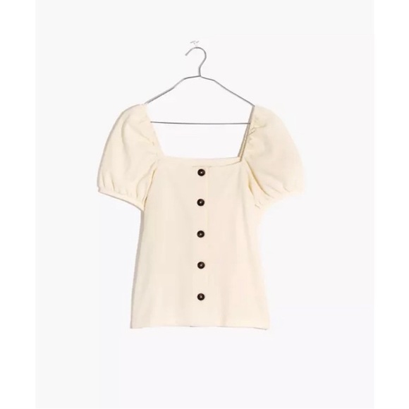 Madewell Tops - NWT Madewell Jacquard Square-Neck Puff-Sleeve Top